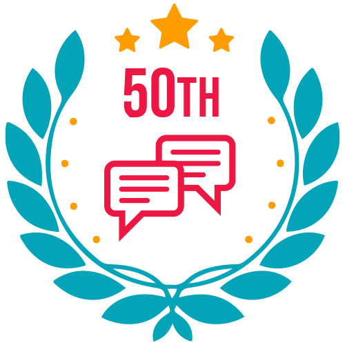 badge for a 50th comment on a forum