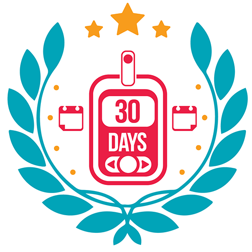 Badge for measuring blood glucose 30 times